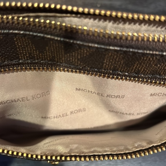 Michael Kors Dark Brown Wristlet with Gold Accents - Picture 3 of 7